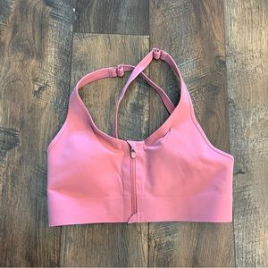 Athleta Medium Empower II Daily Zip-Up A-C Convertible Sports Bra Pink